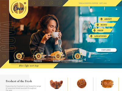 Cova - Cafe In adobe illustrator adobe photoshop cafe branding ui webdesign website xd