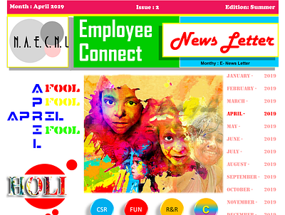 Employee Connect NewsLetter – April 2019 edition adobe illustrator adobe photoshop design digital art illustration vector