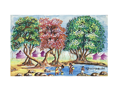 Art of Village Scene through Acrylic colors acrylic painting art paint painting