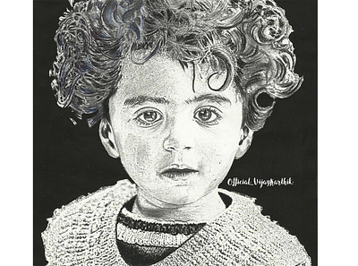 Charcoal Art of a Boy head-shot acrylic painting art charcoal charcoal drawing painting