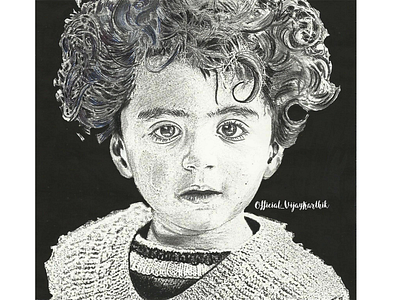 Charcoal Art of a Boy head-shot 