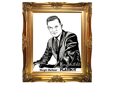 “Hugh Hefner” - PLAYBOY (Hugh Marston Hefner) art calligraphy creative fashion hugh hefner magazine models paint painting playboy