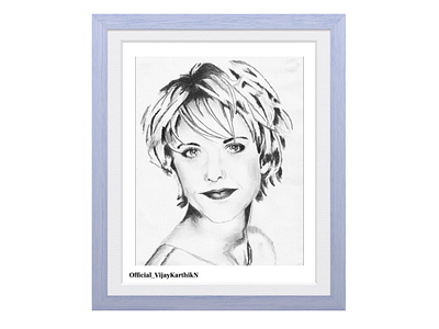 Charcoal Art of American actress - Meg Ryan