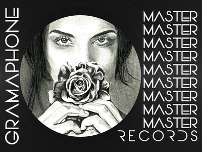 Design for MASTER RECORDS (Gramophone Record Disk) adobexd art brand brand design charcoal charcoaldrawing design fashion brand gramophone music music player record label typogaphy