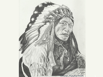 Sketch of a red Indian using Staedtler Fineliner art charcoal drawing charcoaldrawing design paint painting redindian staedtler