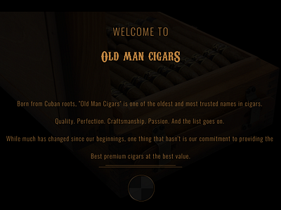 Website design of "Old Man Cigars" brand brand design branding ciagrs cigar design designs typography ui