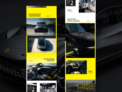 Lotus Launch automotive bold design type ui website
