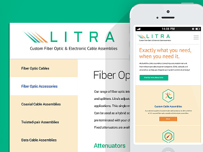 Litra Interior & Mobile Elements brand cable fiber optic interior litra mobile redesign responsive web