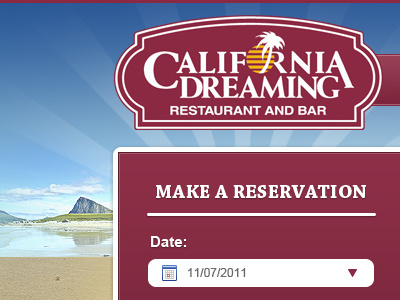 California Dreaming Header header restaurant website