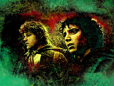 Frodo & Sam adobe photoshop cc artwork colours graphicdesign lord of the rings manipulation