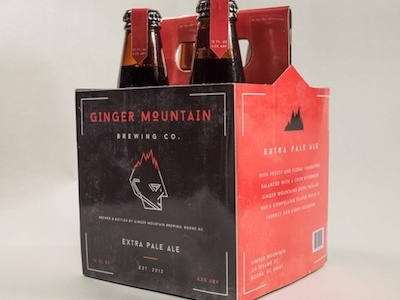 Ginger Mountain Brewing Company beer breweries four pack logo package