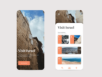 Israel Tourism App app branding design icon illustration illustrator logo travel ui ux