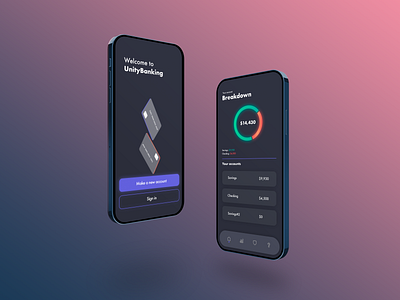 Unity Banking design illustrator ui ux