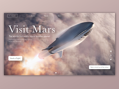 Trip to Mars design illustrator interface interfacedesign landingpage typography ui ux vector web