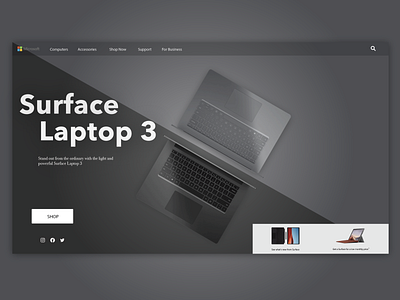 Surface Laptop 3 Landing Page
