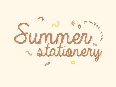 LOGO SUMMER STATIONERY design kawaii art kawaii design kawaii logo logo logo stationery vector