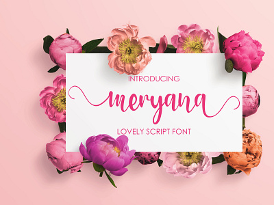 Meryana Font font font awesome font design font family hand drawn typography handlettering lovely font script font script lettering