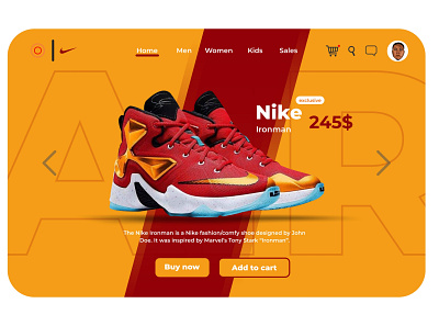 Nike Airmax Ironman animation app design flat illustration ui ux web website