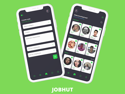 JobHut animation app branding design figma flat graphic design icon illustration logo minimal ui ux vector web website