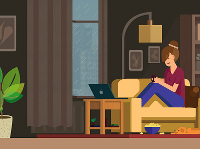 relaxing design flat illustration photoshop vector