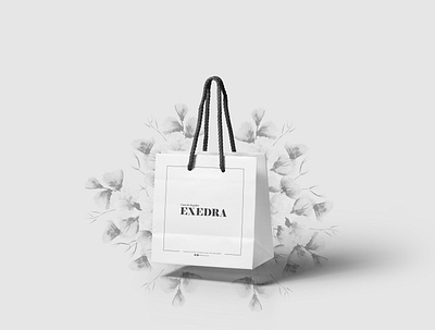 EXEDRA bags brand design branding illustration logo merchandise typography vector