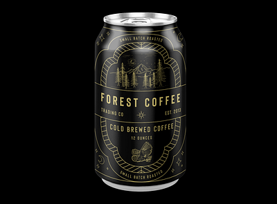 Forest Coffee Packaging 6 pack design branding can design coffee branding cold brew branding cold brew packaging