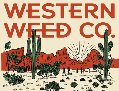 Western Weed Co. Web Design & Branding brand identity branding cannabis branding cannabis design web design weed branding western western illustration