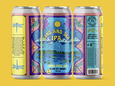 Land and Sea IPA beer can beer label brand identity branding brewery branding brewery logo can art can design can label can label design package design