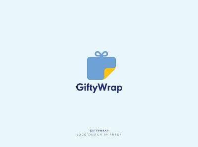 GiftyWrap Logo Design antor brand branding design flat gif graphic graphic designer logo logodesign logotype mark minimal minimalist logo symbol vector