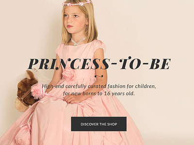 Children High-end Fashion Ecommerce, Homepage opt1