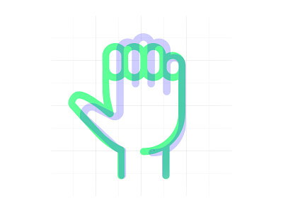 Icon animation in the making animation green hand icons lavender line movement neon purple thick transparency vibrant