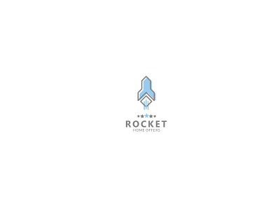 Rocket Home Offers Logo adobe photoshop blue brand identity branding brandmark creative design hotel icon illustration logo offers retail design rocket star startup
