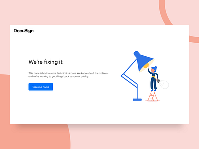 We're fixing it branding design error error page flat illustration minimal ui ux vector web