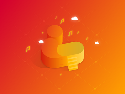 VIP Peilian logo Creation gradient illustration music orange peilian ui