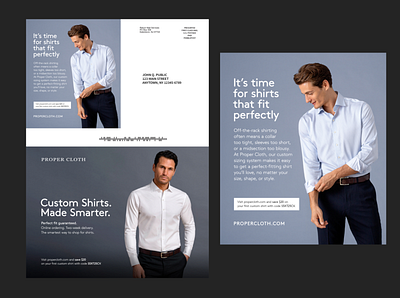 Proper Cloth - Mailer art direction branding design mailer design minimal print design typography