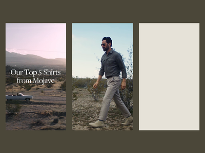 Top Five Shirts from The Mojave Collection advertisement advertising animation art direction branding design instagram stories marketing minimal motion motion design social media video