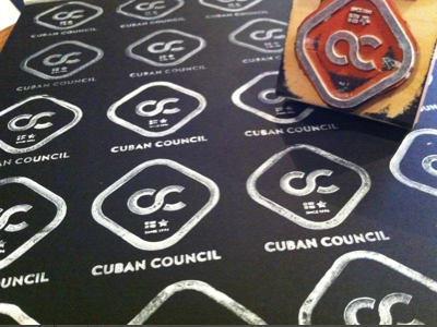 Cuban logo stamps cuban council identity ink logo rubber stamp white