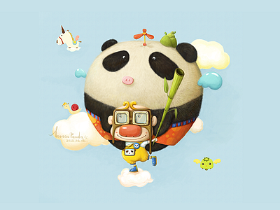 Panda’s Journey to the West cartoon illustration