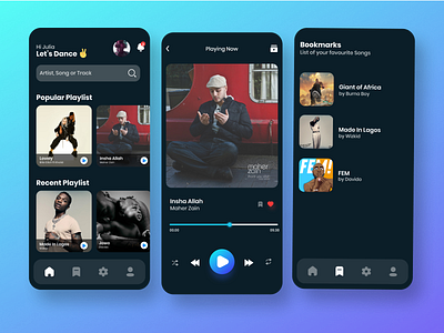 Music Player App app design artist clean ui design music rapper song uiux ux