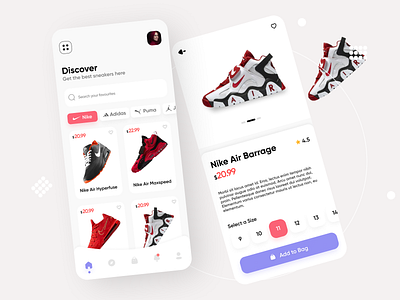 Neakers ecommerce app addidas clean ecommerce ecommerce app mobile app nike shoe shoe app shoe store sneakers uiux