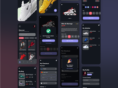 Neakers Dark Theme app design dark dark theme ecommerce shoe app shoes sneakers