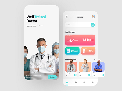 Medical App app design clean ui clinic consultation doctor doctor appointment health care hospital medical app minimal mobile patient app ui design uiux