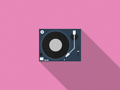 Flat Technics colored design flat gramophone icon minimal