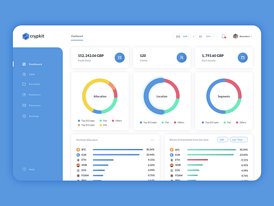 Cryptocurrency Dashboard for Crypkit