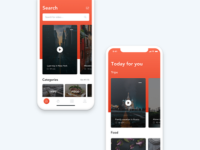 Video App Concept concept design ios minimal mobile ui ux video video app