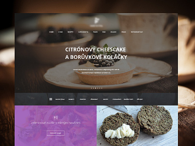 Recipe website cake colored design food recipe violet webdesign website