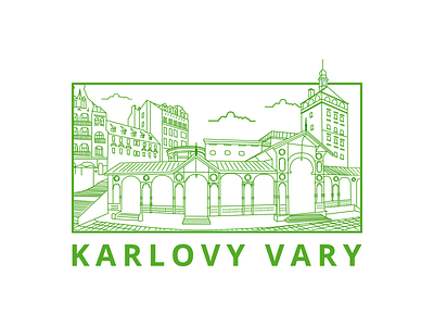 Karlovy Vary carlsbad color czech illustration karlovy vary