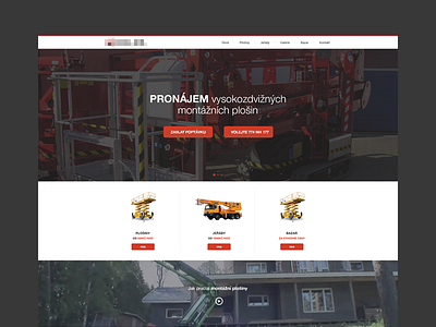 Website Header colored crane gray header lifting platform red webdesign website