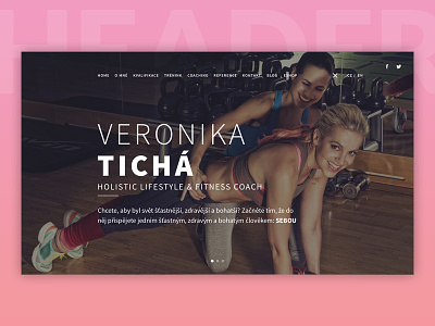 Veronika Tichá Website coach fitness header hero homepage lifestyle webdesign website