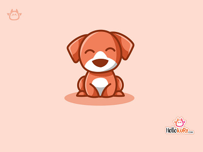 DIDDA - Cute Puppy Dog For Pet Store or Pet Shop Logo cute art cute dog hand drawn illustration kawaii art logo mascot pet shop logo pet store logo portrait